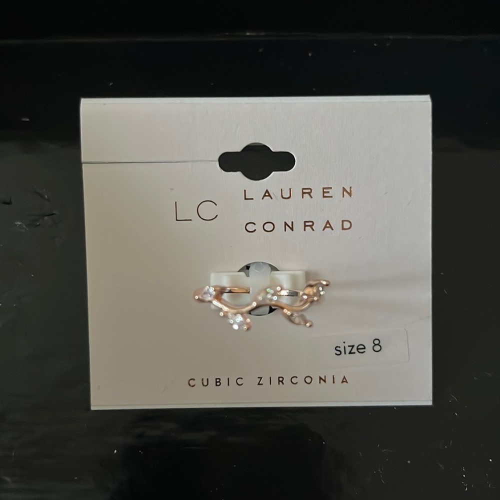 Lauren Conrad rose gold ring with cubic zirconia